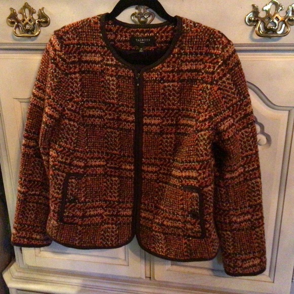 TALBOTS/TWEED ZIP UP JACKET - Picture 1 of 7